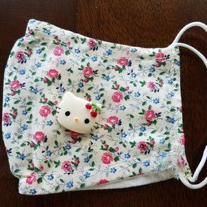 Face Mask KIDS Pink Floral Hello Kitty #2